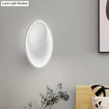 Modern Oval Wall Sconce Light - Acrylic White/Black Led Lamp For Bedroom Warm/White