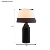 Modern Pencil Shape Desk Light Metal Bedside Lamp - 1-Bulb Nightstand In Black