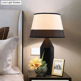 Modern Pencil Shape Desk Light Metal Bedside Lamp - 1-Bulb Nightstand In Black