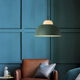 Modern Pendant Lamp For Dining Room Ceiling With Metal Shade Green