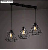 Modern Pendant Light Black Iron Hanging Cage Vintage E27Led Lamp Bulb Industrial Loft Retro Dining