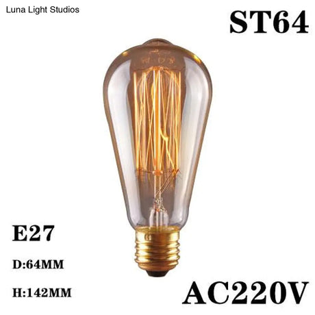 Modern Pendant Light Black Iron Hanging Cage Vintage E27Led Lamp Bulb Industrial Loft Retro Dining