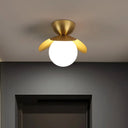 Modern Petal Ceiling Mounted Brass Led Flushmount Light Fixture