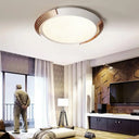 Modern Pink/Gold Hollow Metal Ceiling Fixture - 16’/19.5’ Round Flush Mount Light For Bedroom