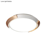 Modern Pink/Gold Hollow Metal Ceiling Fixture - 16’/19.5’ Round Flush Mount Light For Bedroom