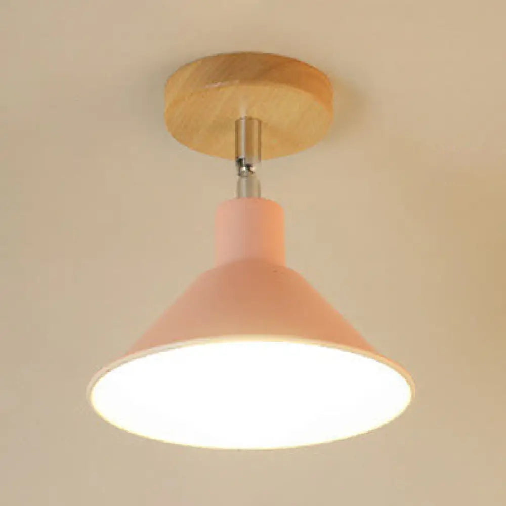 Modern Pink & Orange Ceiling Light: Stylish Semi-Flush Mount For Corridor