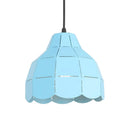 Modern Pink/White/Black Scallop Dome Ceiling Pendant Light - Metal Hanging Lamp Kit Blue