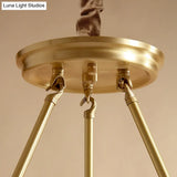 Modern Polished Brass Chandelier With Adjustable 15 Cord And Clear Crystal Pendant