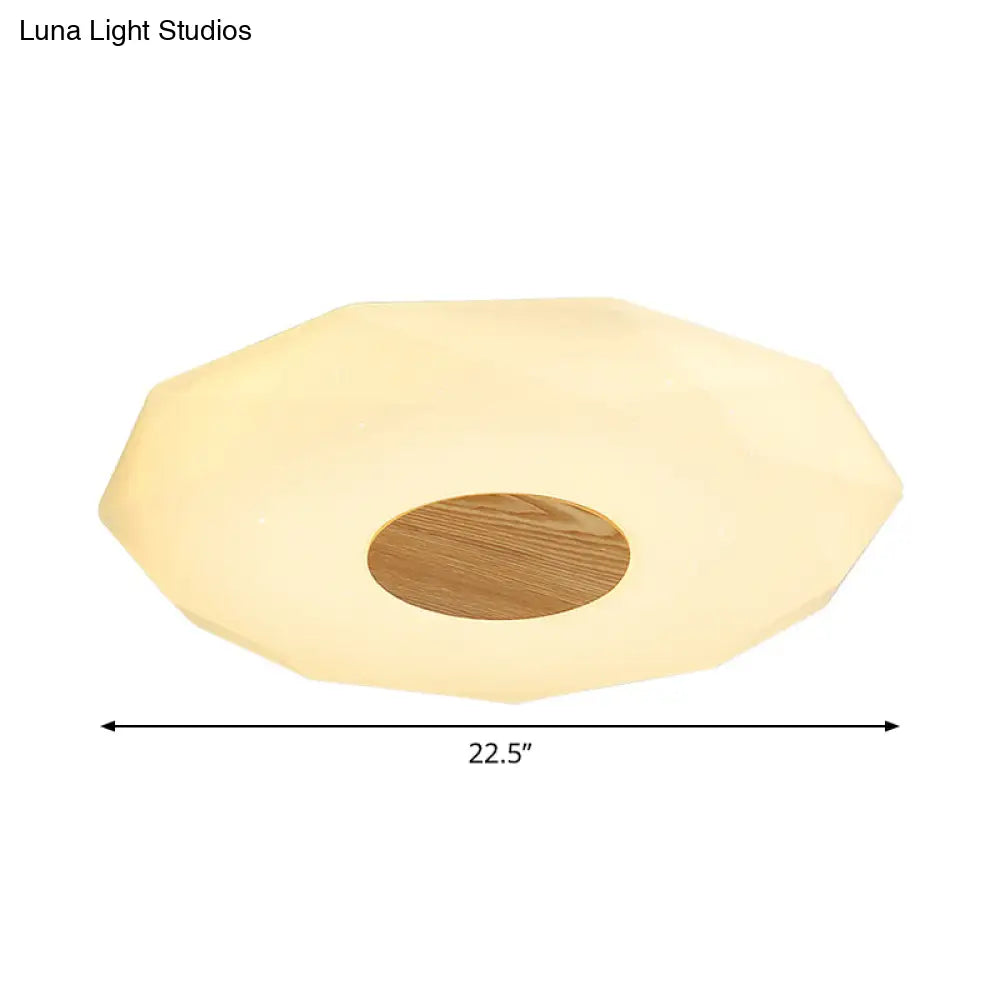 Modern Polygon Acrylic Flush Mount Led Ceiling - 14.5’/18.5’/22.5’ Width Warm/White Light Option