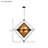 Modern Polygon Pendant Light With Amber/Smoke Gray Glass - 1-Light Dining Room Suspension