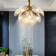 Modern Prism Glass Shell Chandelier Light Brass Ceiling 13/15 Lights 23.5/27 Wide / 23.5