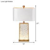 Modern Rectangle Fabric Task Light - Bright White Reading Book Lamp For Study