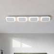 Modern Rectangle Flush Led Ceiling Light Fixture With Acrylic Shade - 4/5 Lights White/Warm For