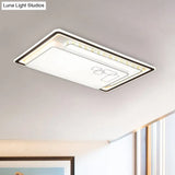 Modern Rectangle Led Ceiling Light With Acrylic And K9 Crystal
