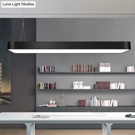 Modern Rectangle Led Pendant Light For Offices With Acrylic Diffuser