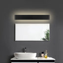 Modern Rectangle Vanity Wall Sconce: Black/White Aluminum Led Mount Lamp In Warm/White Light Black /