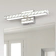 Modern Rectangle Vanity Wall Sconce With Clear Crystal Integrated Led - Bathroom Lamp