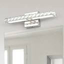 Modern Rectangle Vanity Wall Sconce With Clear Crystal Integrated Led - Bathroom Lamp