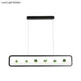 Modern Rectangular Acrylic Island Chandelier - Led Dining Room Ceiling Light (27.5/39 Long)