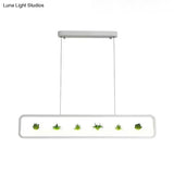 Modern Rectangular Acrylic Island Chandelier - Led Dining Room Ceiling Light (27.5/39 Long)