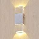 Modern Rectangular Acrylic Led Wall Sconce In Silver - Warm/White Light / Warm