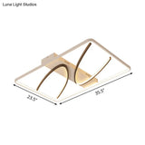Modern Rectangular Ceiling Flush Light: Black - White Aluminum Led Mount Lamp With Curve Design -