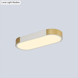 Modern Rectangular Corridor Led Ceiling Flush Mount - Metallic Flushmount Lighting In White/Gold Or