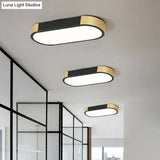 Modern Rectangular Corridor Led Ceiling Flush Mount - Metallic Flushmount Lighting In White/Gold Or