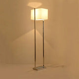 Modern Rectangular Floor Lamp In Beige With Metal Base - Perfect For Reading
