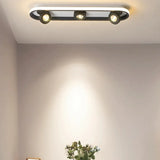 Modern Rectangular Flush Ceiling Lamp In Warm/White Light - Acrylic 4/6/8 Lights Black Ideal For