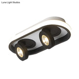 Modern Rectangular Flush Ceiling Lamp In Warm/White Light - Acrylic 4/6/8 Lights Black Ideal For