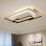 Modern Rectangular Flush Mount Led Light For Living Room Ceiling - Acrylic Warm/White