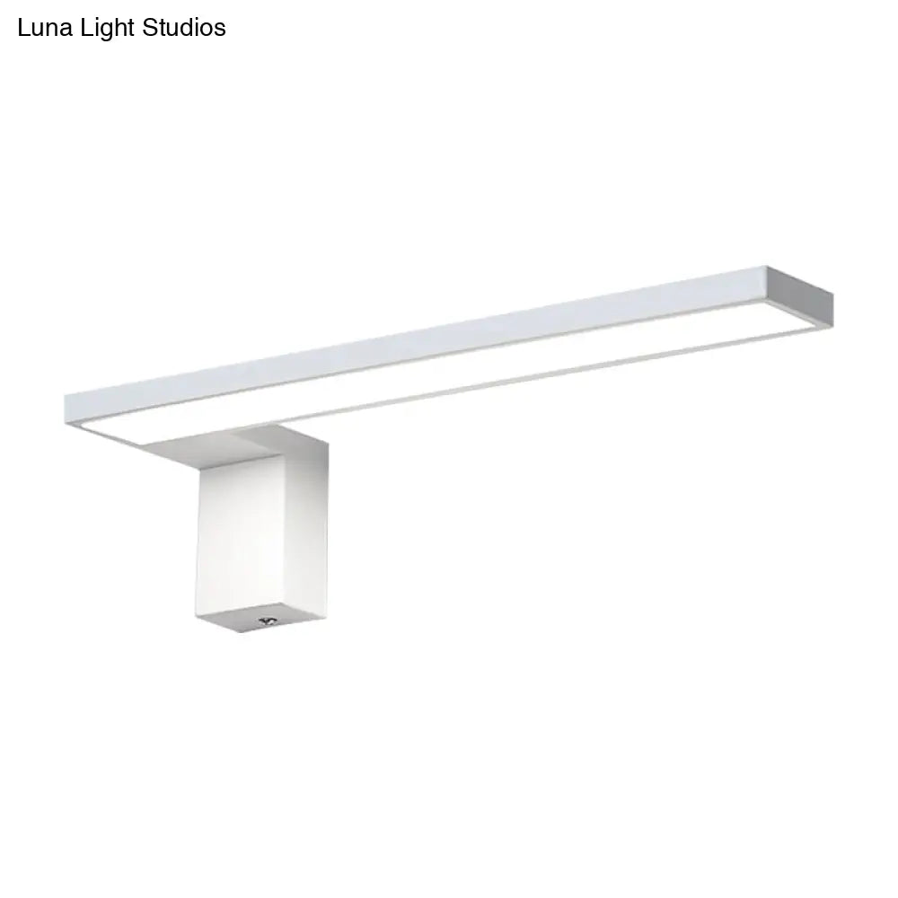 Modern Rectangular Led Wall Mount Light - Acrylic White/Black Bedside Fixture In Warm/White