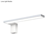 Modern Rectangular Led Wall Mount Light - Acrylic White/Black Bedside Fixture In Warm/White