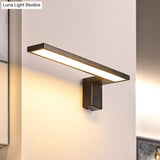 Modern Rectangular Led Wall Mount Light - Acrylic White/Black Bedside Fixture In Warm/White