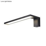 Modern Rectangular Led Wall Mount Light - Acrylic White/Black Bedside Fixture In Warm/White