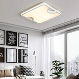 Modern Rectangular/Square Acrylic Flush Ceiling Light Led Lamp In Black/White Warm/White
