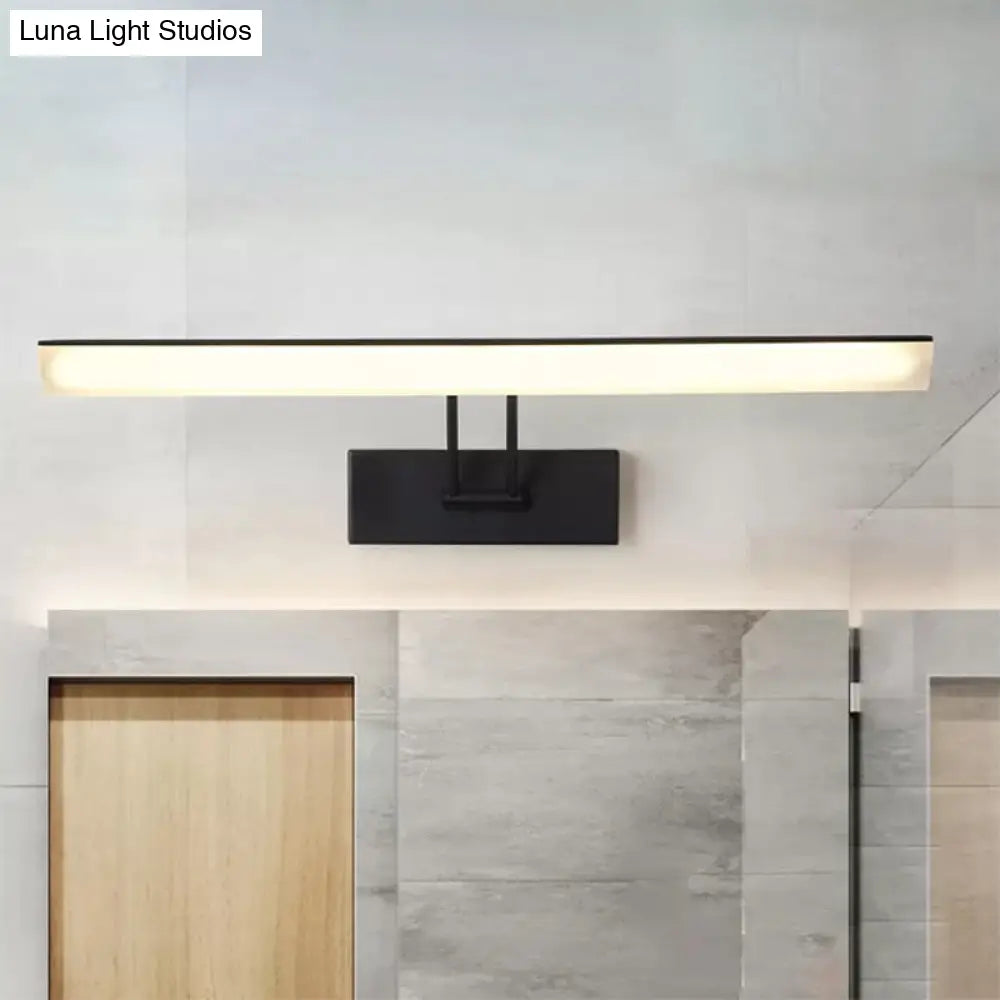 Modern Rectangular Wall Light - Black/White 16.5/20.5 W Led Acrylic Vanity Lighting Warm/White For