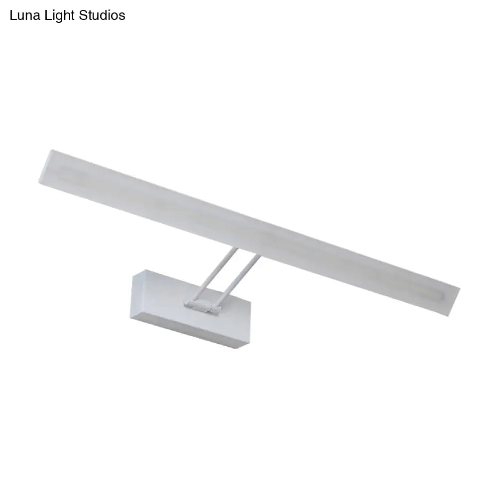 Modern Rectangular Wall Light - Black/White 16.5/20.5 W Led Acrylic Vanity Lighting Warm/White For