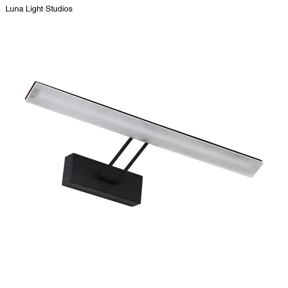 Modern Rectangular Wall Light - Black/White 16.5/20.5 W Led Acrylic Vanity Lighting Warm/White For