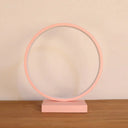 Modern Red/Pink Aluminum Circle Ring Table Light - Plug In Led Nightstand Lamp With Adjustable