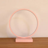 Modern Red/Pink Aluminum Circle Ring Table Light - Plug In Led Nightstand Lamp With Adjustable