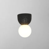 Modern Resin-Cement Bell Wall Sconce - Single-Bulb Lighting Fixture Black