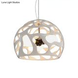 Modern Resin Hanging Pendant Chandelier With 3 Lights - White/Red Perfect For Kitchen Dinette