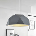 Modern Resin Hanging Pendant Light In Black/Grey For Guest Room Grey