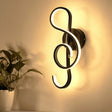 Modern Rhythm Shaped Bedroom Wall Sconce With Acrylic Led - Black/White Mount As Lamp Choose