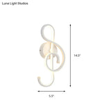 Modern Rhythm Shaped Bedroom Wall Sconce With Acrylic Led - Black/White Mount As Lamp Choose