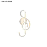 Modern Rhythm Shaped Bedroom Wall Sconce With Acrylic Led - Black/White Mount As Lamp Choose