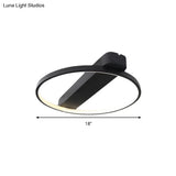 Modern Ring Acrylic Flush Light: 18’/25.5’ Wide Led Ceiling Fixture For Living Room (Black/White)