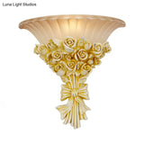 Modern Rose Flush Sconce Light: Exquisite Beige Wall Lighting